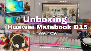 Unboxing Huawei Matebook D15 2022 Mystic Silver + accessories