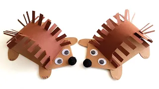 3D ЕЖИК из бумаги своими руками Простая поделка Осенние Поделки из бумаги Easy Paper Hedgehog DIY