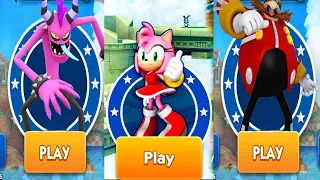 Sonic Dash Amy Unlocked and Fully Upgraded Update - All Characters Unlocked Amy Tails