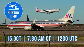 🔴 LIVE DFW Airport plane spotting  ✈️  October 15, 2023 @ 7 am CT