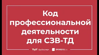 Код профессиональной деятельности для СЗВ-ТД