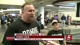 Nashville Musicians Welcomed Home From Las Vegas At Airport