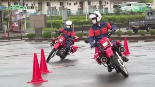 県内唯一！機動力で有事に備える赤バイク隊