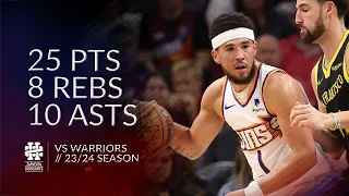 Devin Booker 25 pts 8 rebs 10 asts vs Warriors 23/24 season