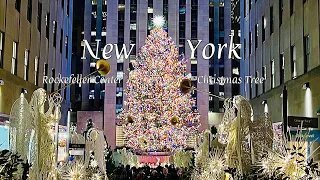 [4K] "NYC Rockefeller Center Christmas Tree & Saks Holiday Light" #nyc #christmas #christmastree