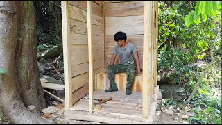 Part 1. 1 Years Alone In The Forest Build A Log Cabin,Build amazing toilets in the jungle.Off Grid