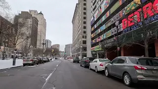 DRIVING DOWNTOWN DETROIT 2023 4K