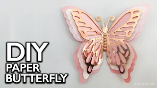 DIY Paper Butterfly Wall Art | How to make a Paper Butterfly | 3D PAPER BUTTERFLY