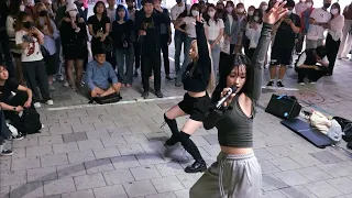 MAJESTY : J MOON & SARI(JAPANESE GIRL). BEAUTIFUL CAPTIVATING LEGENDARY BUSKING . MIRRORED. HONGDAE.
