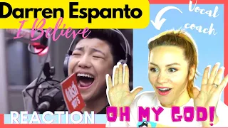 Vocal Coach FIRST TIME HEARING DARREN ESPANTO - "I Believe" | Reaction Video & Analysis