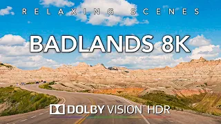 Driving Badlands 8K HDR Dolby Vision - Badlands National Park to Mt Rushmore