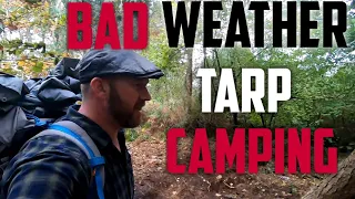 Wild Camping in Bad Weather, poncho shelter. Wild camping U.K