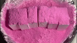 Pink Holi Powder and Cornstarch over Fresh Ader Gymchalk | FULL BLOCK CRUSHES | Asmr | PowderCAFE