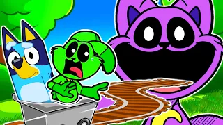 Hoppy Hopscotch & Bluey Saves Bingo From A Cart Ride INTO EVIL CATNAP!