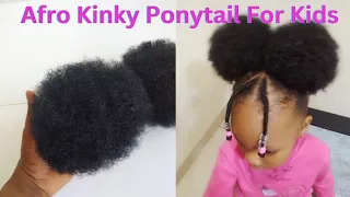 How To Make Afro Kinky Ponytail For kids