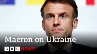 Russian defeat in Ukraine vital for Europe, says France’s Macron | BBC News