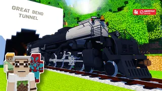 🚂🚂 Ride through the John Henry tunnel where he beat the steam drill! Minecraft Train Rides!