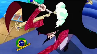 🇧🇷 MIHAWK CORTANDO A MAIOR BALA DE CANHÃO EM ONE PIECE 😲 Dublado