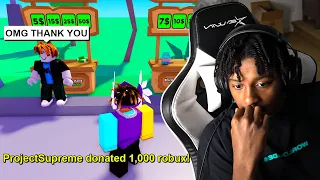 Donating More ROBUX If They Say THANK YOU in PLS DONATE