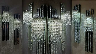 Mirrored Wall Sconces DIY| Glam Room Decor Lighting w/ Amazon Products| Mirror&Crystal Wall Decor