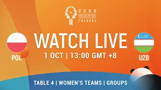 LIVE! | T4 | POL vs UZB | WT Groups | 2022 World Team Championships Finals Chengdu