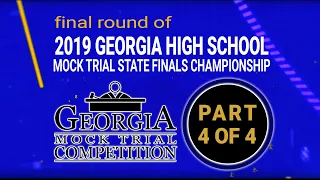 2019 Georgia High School Mock Trial Championship, Final Round - part 4 of 4