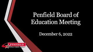 2022: December 6 | PCSD Board of Education Meeting