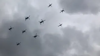 RAF flypast - Chinooks