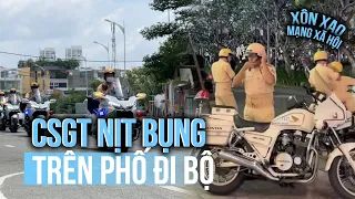 Thực hư hình ảnh "CSGT nịt bụng" xuất hiện trên phố đi bộ Nguyễn Huệ