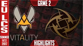 Vitality vs Ninjas In Pyjamas Highlights Game 2 - EU LCS Week 6 Summer 2017 - VIT vs NIP G2