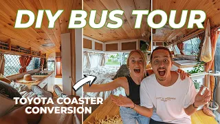 IT'S FINISHED! SELF-CONVERTED DIY SCHOOL BUS - Full Van Tour
