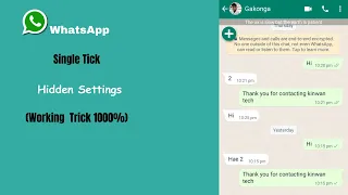 WhatsApp Single Tick Only Without delay | WhatsApp par single tick Kaise dikhaye 1000% trick 🔥