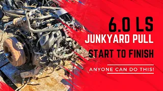 How easy is it to pull a 6.0 LS engine in the junkyard alone?