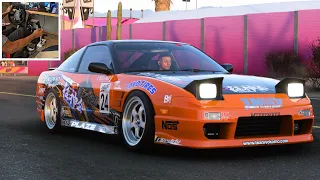 Drifting 600hp Nissan 240sx with a wheel in Forza Horizon 5!