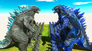 Legendary Godzilla War - Growing Godzilla 2014 VS Dragon Godzilla Dark Blue Size Comparison Godzilla