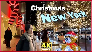 【4K】WALK Christmas 2022  in New York City NY Travel vlog NYC