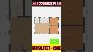 30 x 22 house plan I 30 X 22 GHAR KA NAKSHA I 30 X 22 HOUSE DESIGN | 30 by 22 house design #Shorts