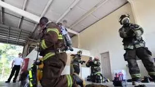Firefighters recruits dress out in under two minutes
