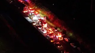 Drone Video: PA Turnpike Fatal Accident, South Whitehall, Pa