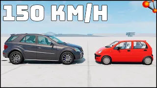 DAEWOO MATIZ vs Mercedes ML63! 150 Km/H CRASH TEST! - BeamNg Drive