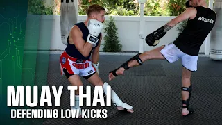 Muay Thai Training - Defending Inside Low Kicks with Jordan Watson