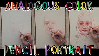 Analogous Color Pencil Portrait- Monday, Week 64 (03/05/2021)
