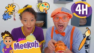 Blippi & Meekah’s Messy Pottery! | 4 HOURS OF MEEKAH! | Educational Videos for Kids