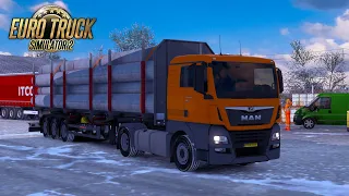 ЗИМНИЙ КОНВОЙ В EURO TRUCK SIMULATOR 2 МП 1.49