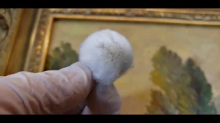 Cleaning A Dirty Antique Oil Painting By Georgio Guidoni...