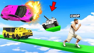 GTA 5 CARS VS RUNNERS CHALLENGE WITH TANKS AND SUPERCARS