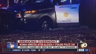 Woman steals San Diego police car, chase ensues