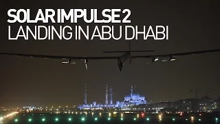 Solar Impulse Airplane - Bertrand Piccard's landing in Abu Dhabi