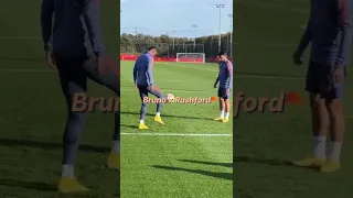 Bruno x Rashford show off their skills in Man United training sessions