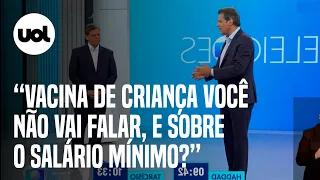 Debate na Globo: Haddad questiona Tarcísio sobre salário mínimo